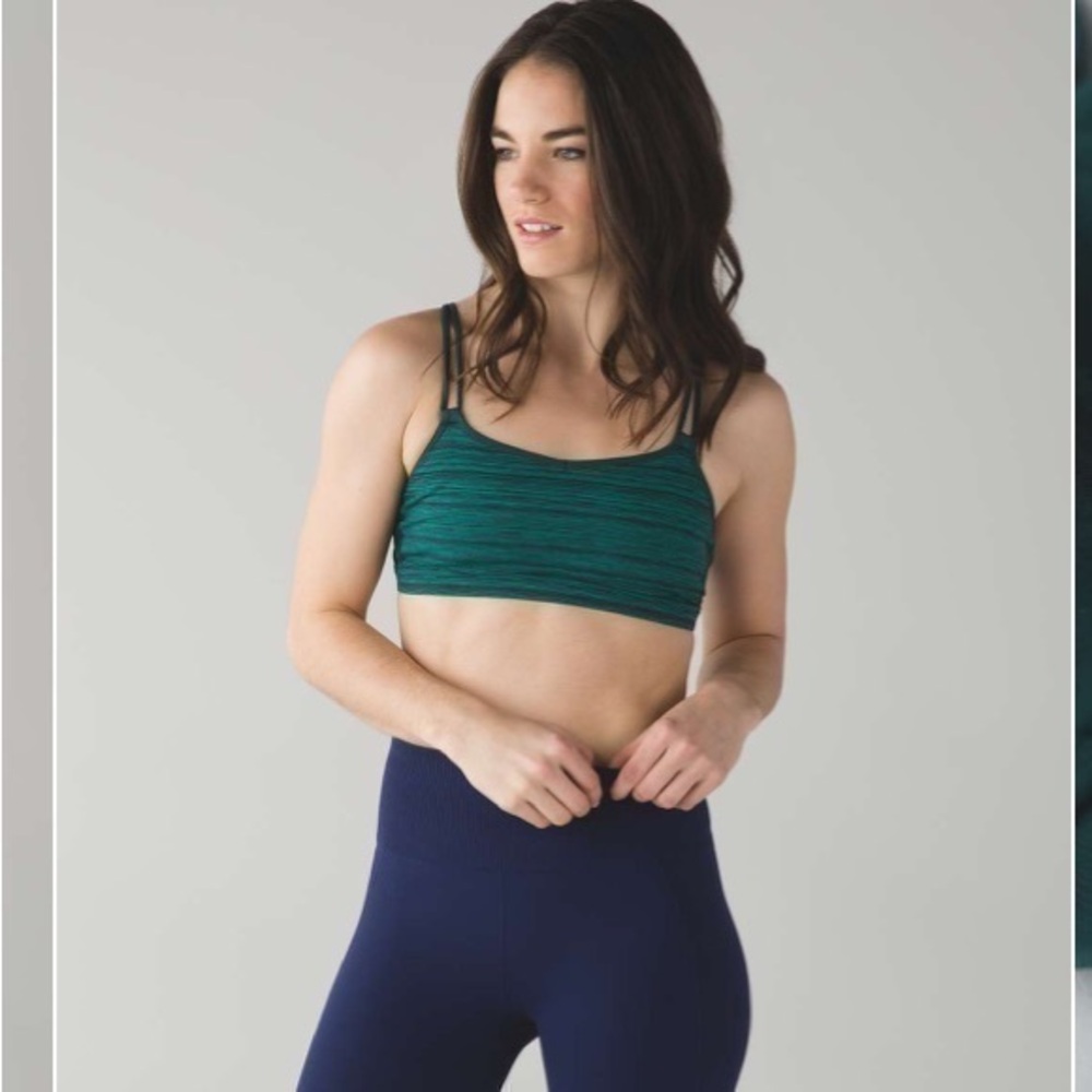 Lululemon Make A Move Bra Cyber Jungle Hero Blue / Deep Green